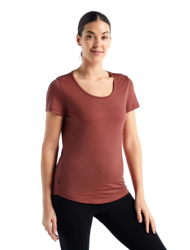 Dames T-shirt Icebreaker  Sphere II SS Scoop Tee Grape