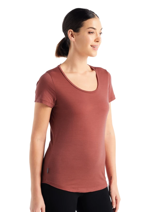 Dames T-shirt Icebreaker  Sphere II SS Scoop Tee Grape XL