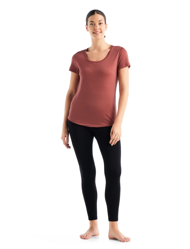 Dames T-shirt Icebreaker  Sphere II SS Scoop Tee Grape XL