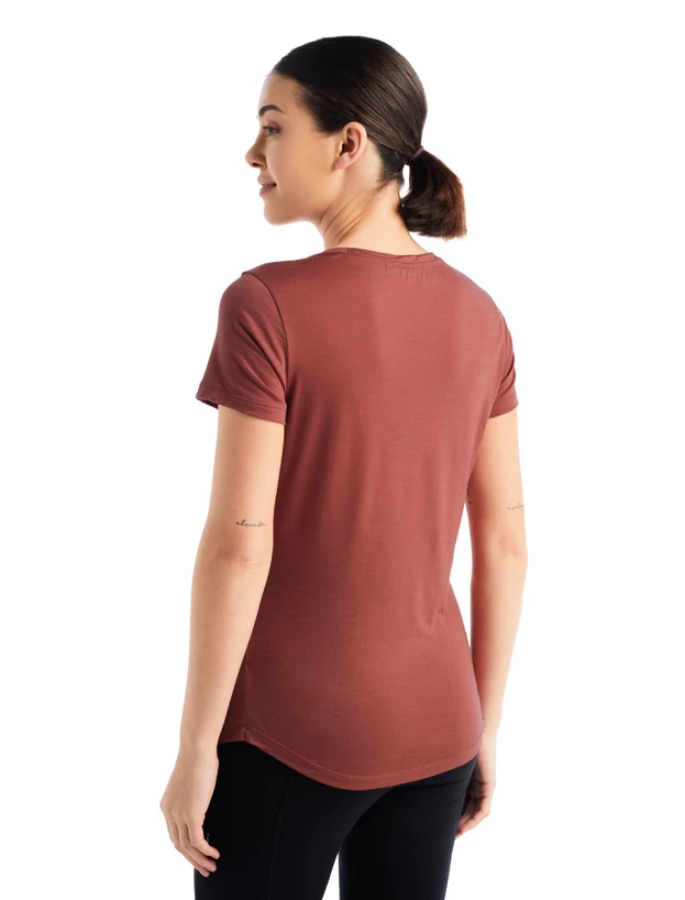 Dames T-shirt Icebreaker  Sphere II SS Scoop Tee Grape XL