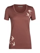 Dames T-shirt Icebreaker  Tech Lite II SS Scoop Tee Shapes Grape