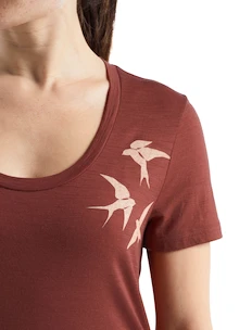 Dames T-shirt Icebreaker  Tech Lite II SS Scoop Tee Shapes Grape