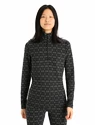 Dames T-shirt Icebreaker  W 250 Vertex LS Half Zip Black