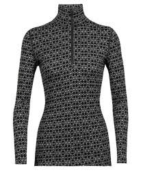 Dames T-shirt Icebreaker W 250 Vertex LS Half Zip Black