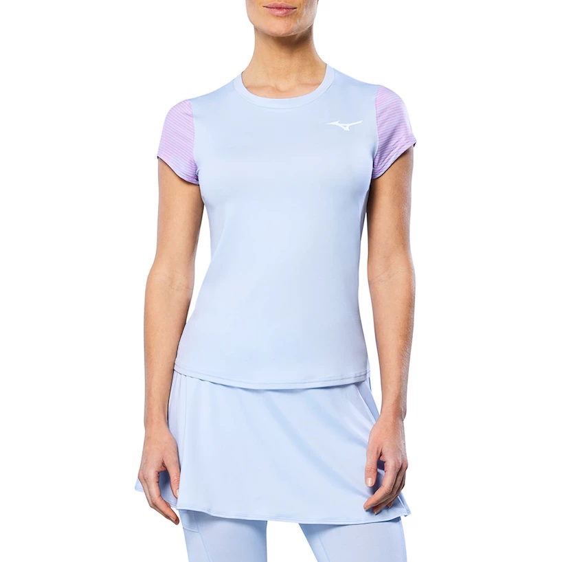 Dames T-shirt Mizuno  Charge Printed Tee  Halogen Blue