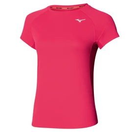 Dames T-shirt Mizuno Dry Aero Flow Tee Rose Red