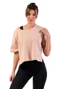 Dames T-shirt Nebbia  Organic Cotton Loose Fit “The Minimalist” Crop Top 417 salmon