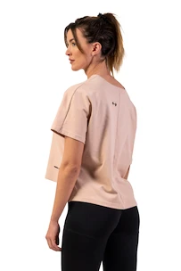 Dames T-shirt Nebbia  Organic Cotton Loose Fit “The Minimalist” Crop Top 417 salmon