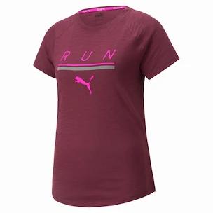 Dames T-shirt Puma  Run 5K Logo Tee Grape Wine L
