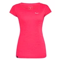 Dames T-shirt Salewa Puez Melange Dry S/S Tee Rose Red Melange