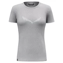 Dames T-shirt Salewa  Solidlogo Dri-release Heather grey