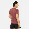 Dames T-shirt Salomon Cross Run Graphic Tee Cabernet