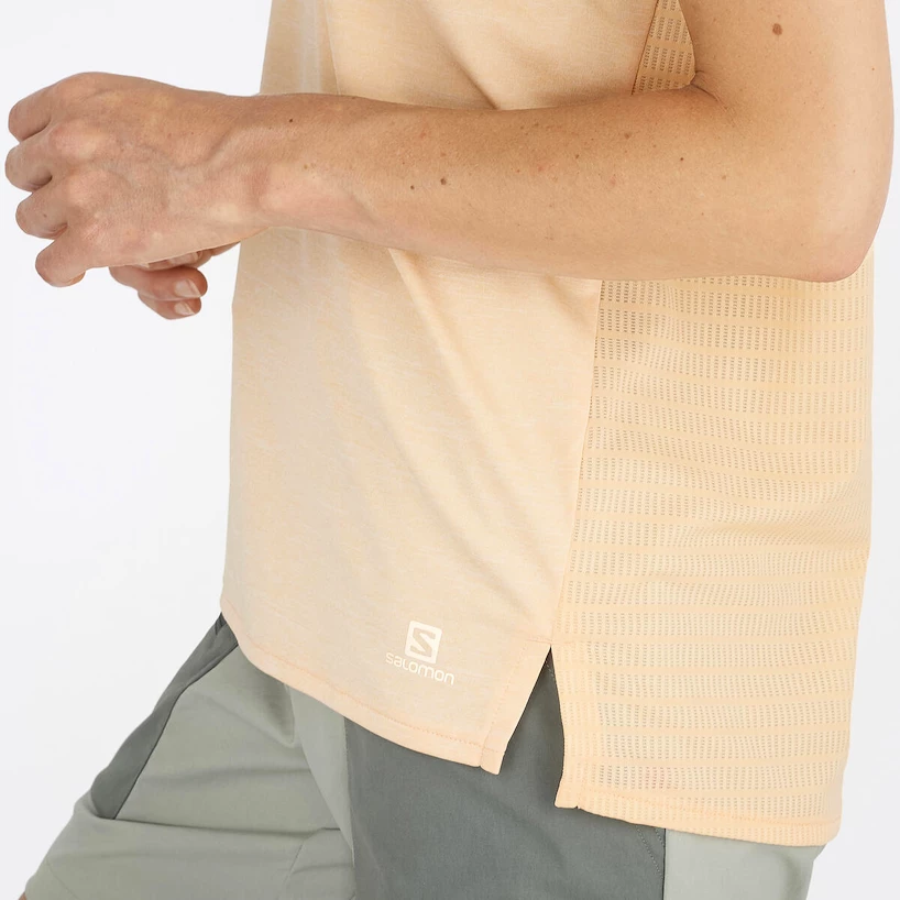 Dames T-shirt Salomon  Outline Summer SS Tee Apricot Ice
