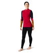 Dames T-shirt Smartwool  W Intraknit Merino 200 Colorblck 1/4 Zip pomegranate