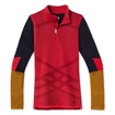 Dames T-shirt Smartwool  W Intraknit Merino 200 Colorblck 1/4 Zip pomegranate