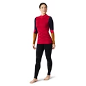 Dames T-shirt Smartwool  W Intraknit Merino 200 Colorblck 1/4 Zip pomegranate