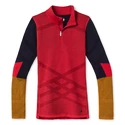 Dames T-shirt Smartwool  W Intraknit Merino 200 Colorblck 1/4 Zip pomegranate