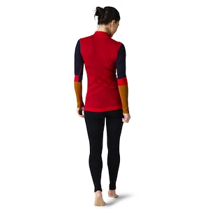 Dames T-shirt Smartwool  W Intraknit Merino 200 Colorblck 1/4 Zip pomegranate