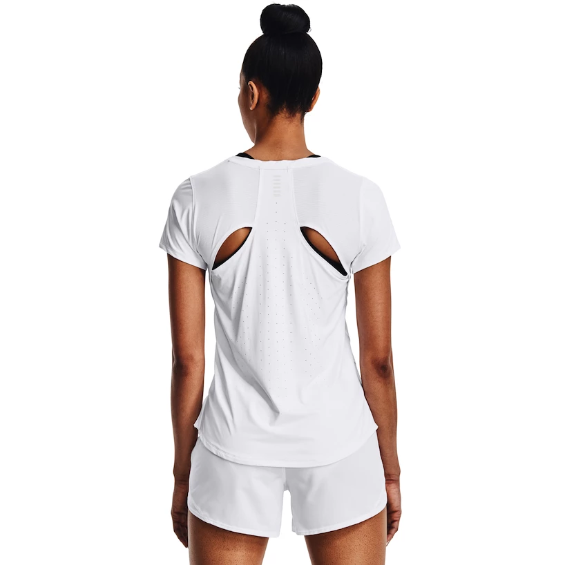 Dames T-shirt Under Armour   IsoChill Run Laser Tee-WHT