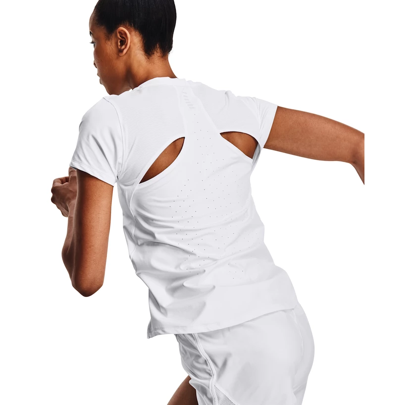 Dames T-shirt Under Armour   IsoChill Run Laser Tee-WHT