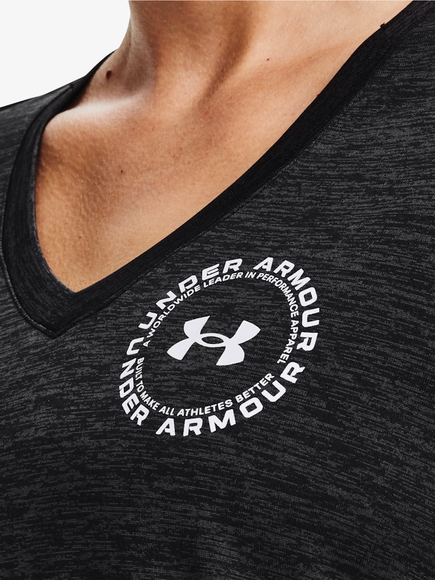 Dames T-shirt Under Armour  Tech Twist LC Crest SSV-BLK XS