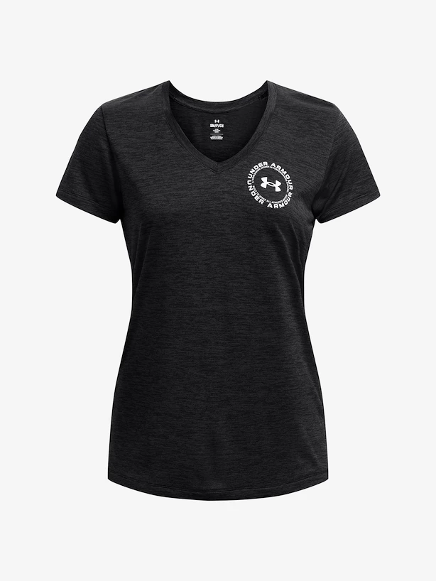 Dames T-shirt Under Armour  Tech Twist LC Crest SSV-BLK XS
