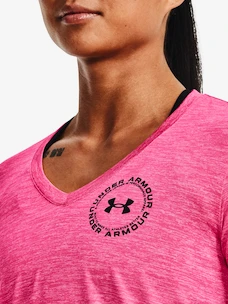 Dames T-shirt Under Armour  Tech Twist LC Crest SSV-PNK XS