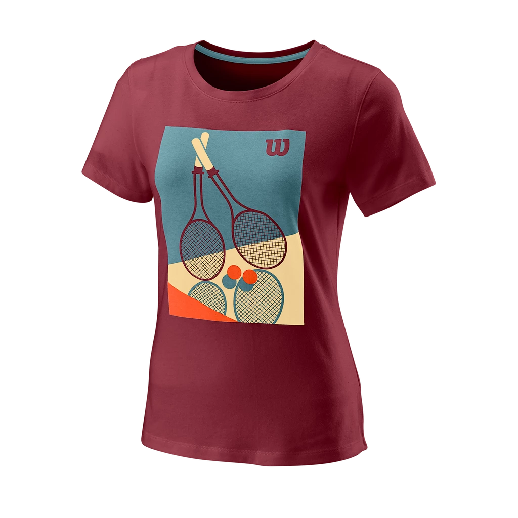 Dames T-shirt Wilson  Racket Duo Tech Tee W Earth M