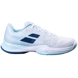 Dames tennisschoenen Babolat Jet Mach 3 AC Women White/Angel Blue