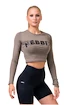 Dames top Nebbia Hero Sporty Hero crop top long sleeve mocha XS