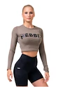 Dames top Nebbia Hero Sporty Hero crop top long sleeve mocha XS