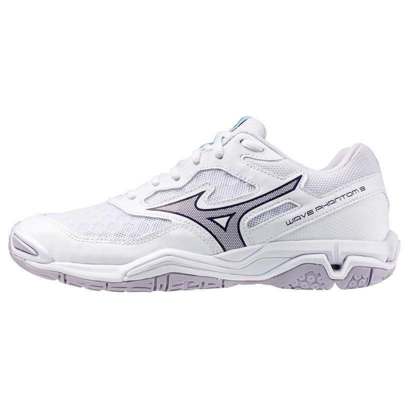 Dames zaalschoenen Mizuno  Wave PHANTOM 3 W White/Violet Indigo