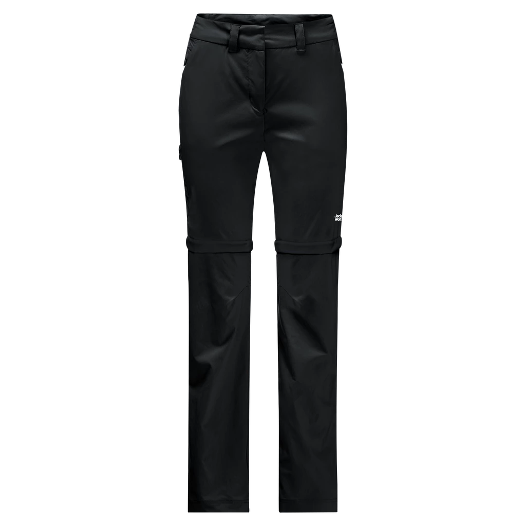 Damesbroek Jack Wolfskin  Overland Zip Away Black