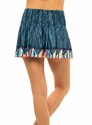 Damesrok Lucky in Love  Long Borderline Smocked Skirt Indigo