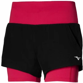 Damesshort Mizuno 2 in 1 4.5 Short/Black/Persian Red