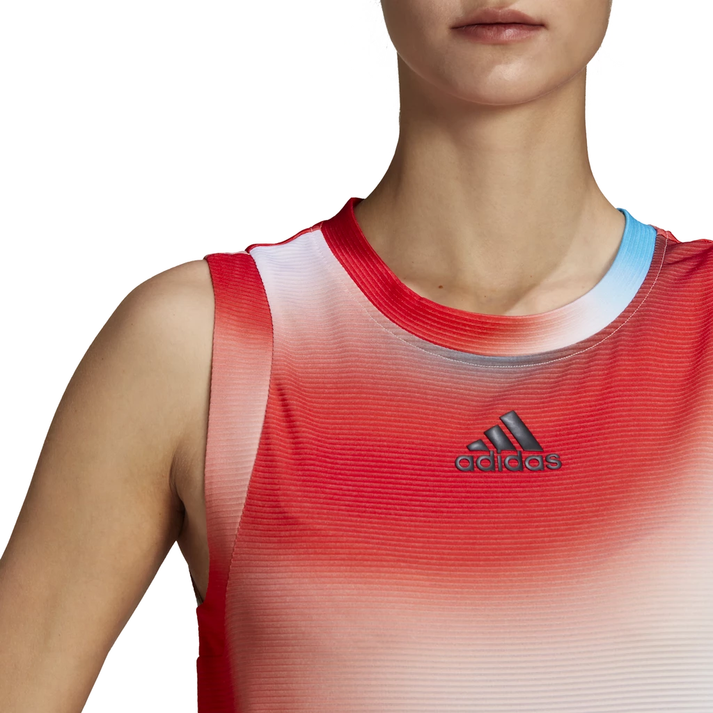 Damestop adidas  Melbourne Printed Match Tank White/Red/Blue