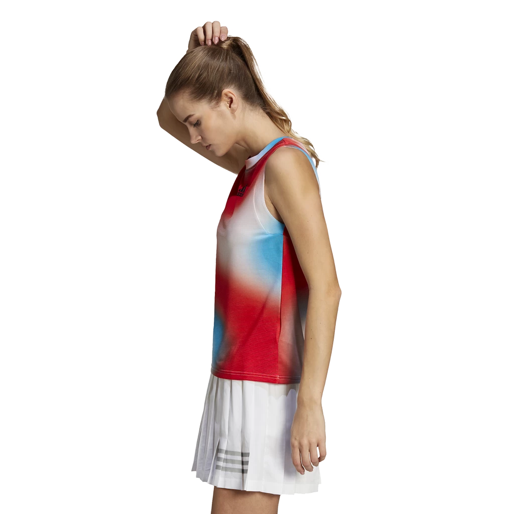 Damestop adidas  Melbourne Printed Match Tank White/Red/Blue