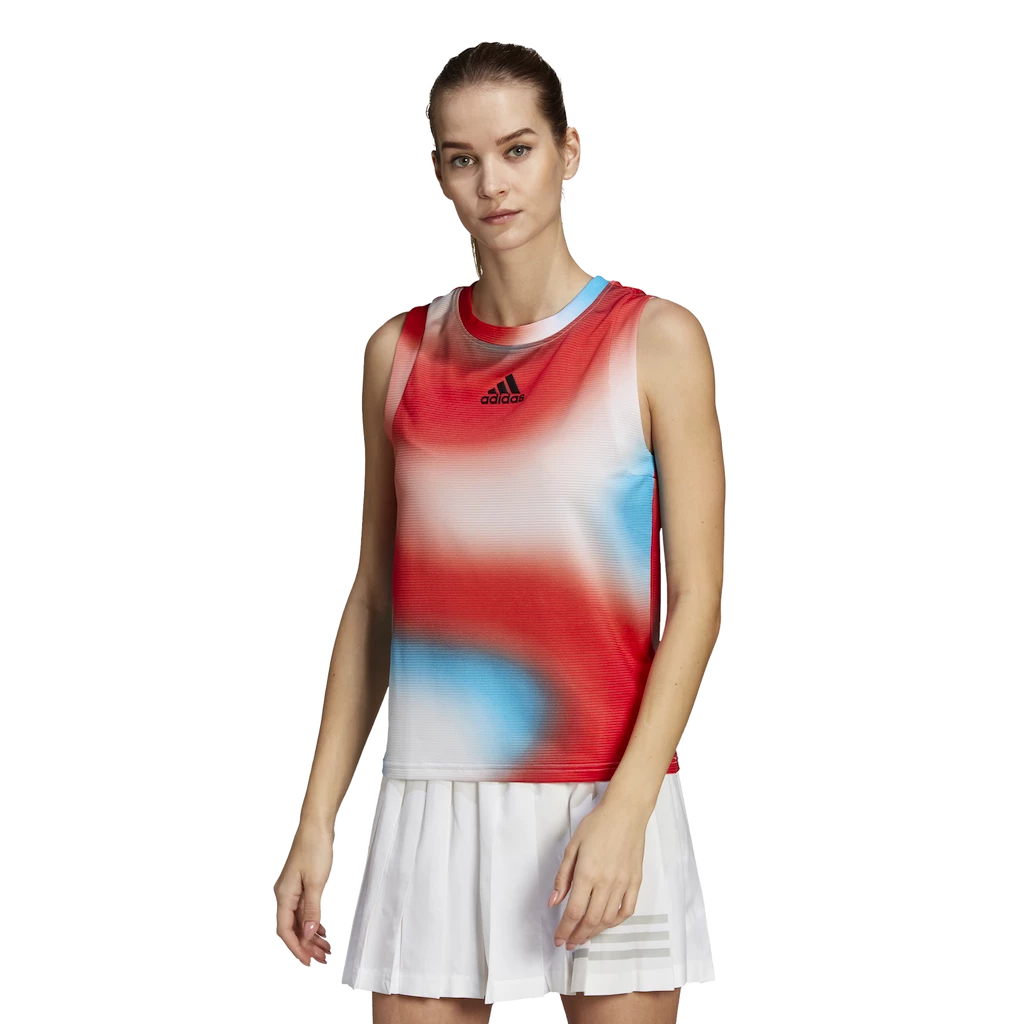 Damestop adidas  Melbourne Printed Match Tank White/Red/Blue