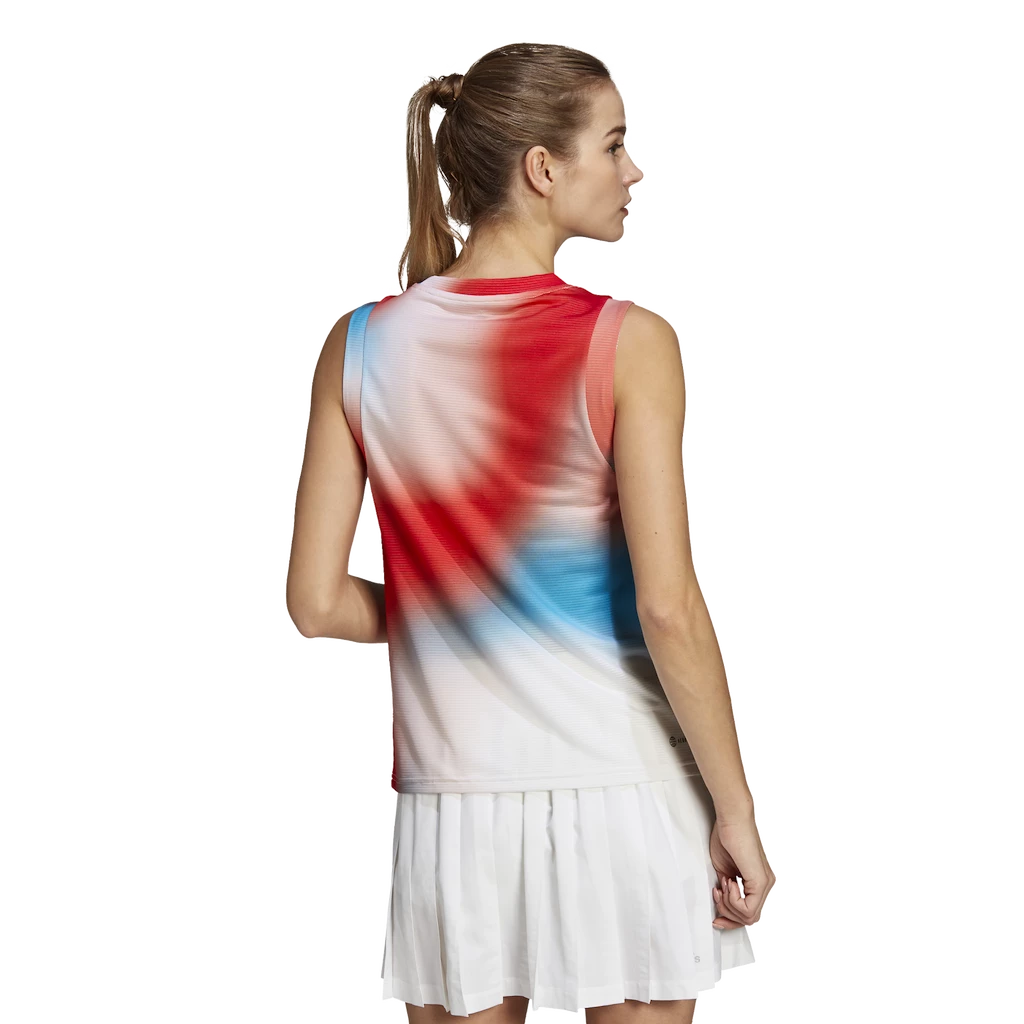 Damestop adidas  Melbourne Printed Match Tank White/Red/Blue