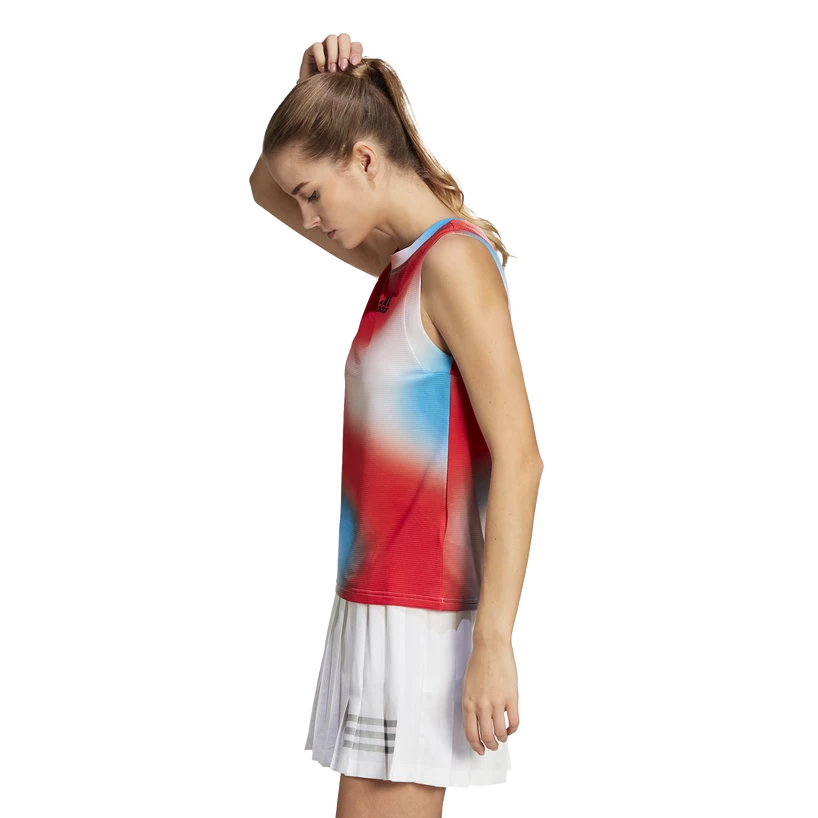 Damestop adidas  Melbourne Printed Match Tank White/Red/Blue