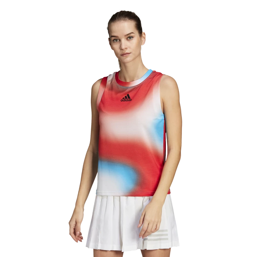 Damestop adidas  Melbourne Printed Match Tank White/Red/Blue