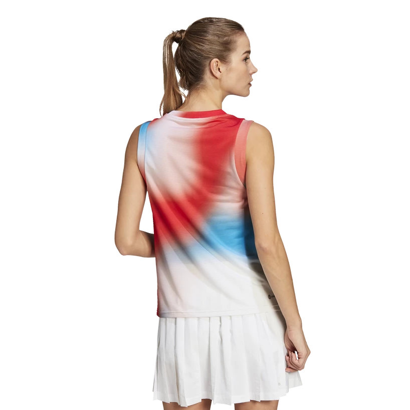 Damestop adidas  Melbourne Printed Match Tank White/Red/Blue