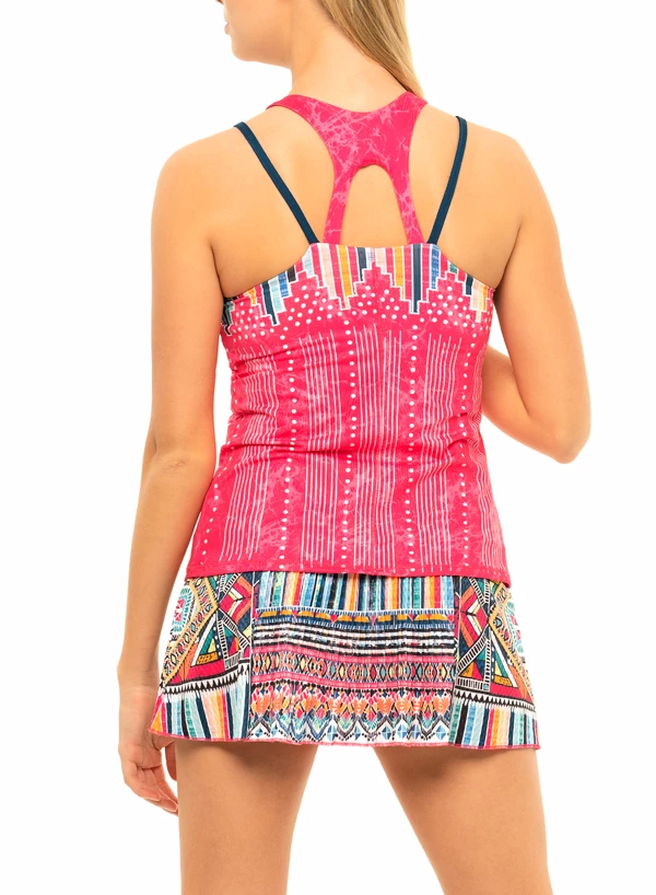 Damestop Lucky in Love  Pretty In Ink Bralette Tank Shocking Pink S