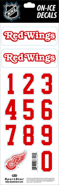 Helmnummers Sportstape  ALL IN ONE HELMET DECALS - DETROIT RED WINGS