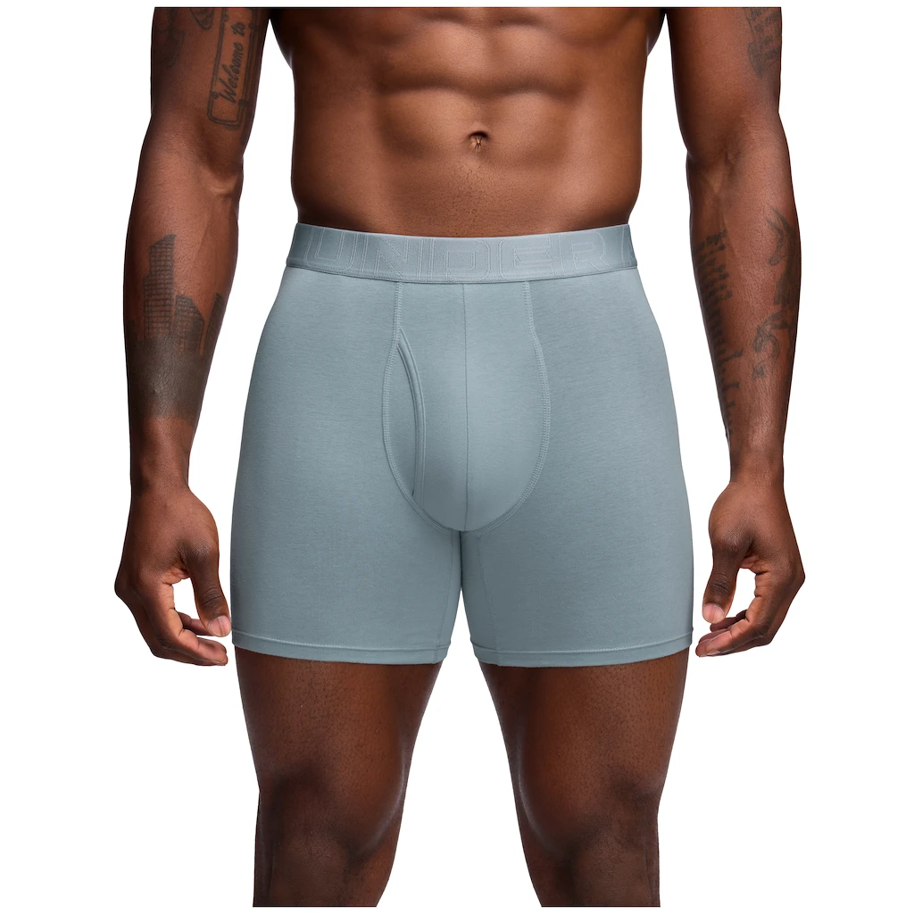 Heren boxershort Under Armour Perf Cotton 6in 3Pack Blue