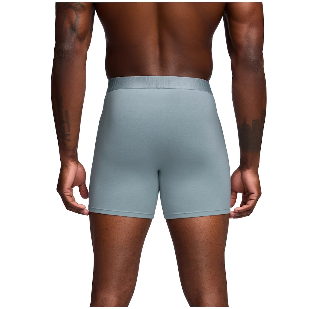 Heren boxershort Under Armour Perf Cotton 6in 3Pack Blue