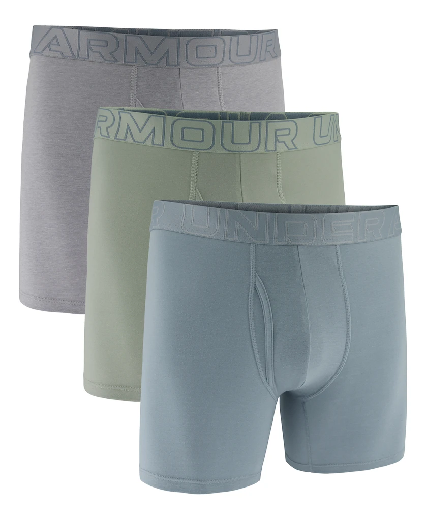 Heren boxershort Under Armour Perf Cotton 6in 3Pack Blue