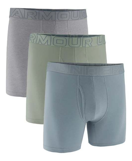 Heren boxershort Under Armour Perf Cotton 6in 3Pack Blue
