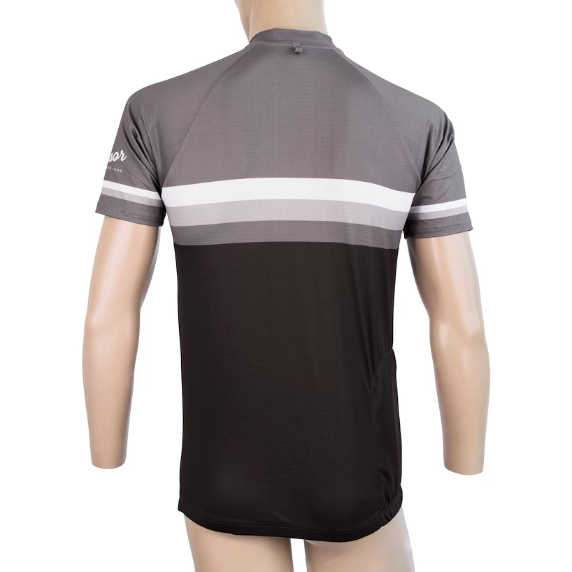 Heren fietsshirt Sensor  Cyklo Summer Stripe Black/Grey L
