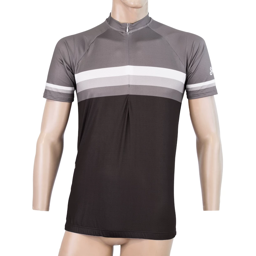 Heren fietsshirt Sensor  Cyklo Summer Stripe Black/Grey L